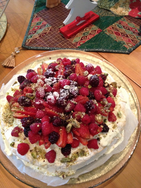 Christmas pavlova closeup cropped